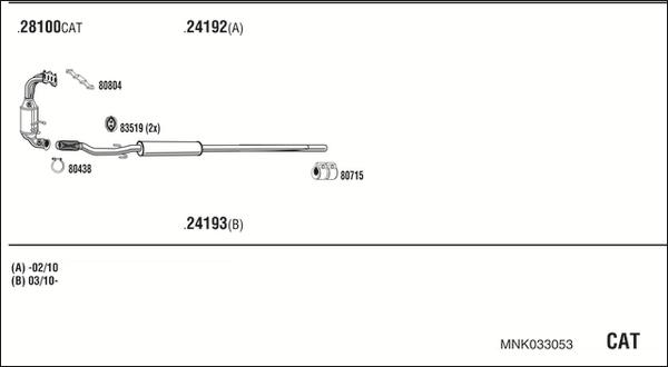Fonos MNK033053 - Sistem de esapament aaoparts.ro