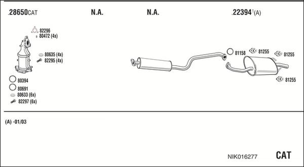 Fonos NIK016277 - Sistem de esapament aaoparts.ro