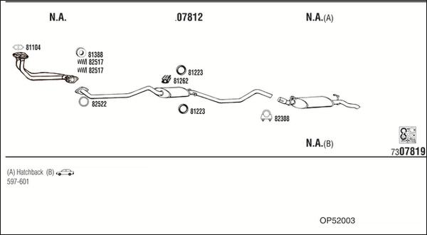 Fonos OP52003 - Sistem de esapament aaoparts.ro