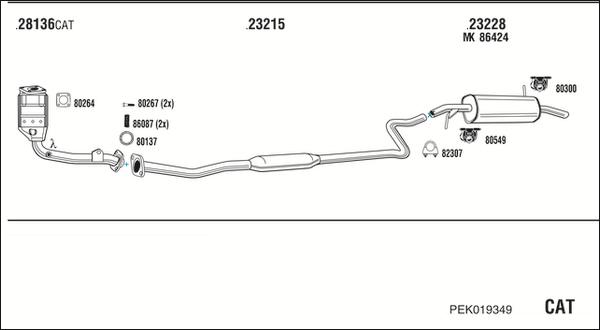 Fonos PEK019349 - Sistem de esapament aaoparts.ro