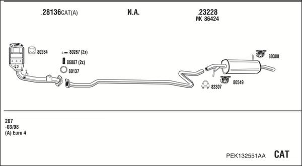 Fonos PEK132551AA - Sistem de esapament aaoparts.ro