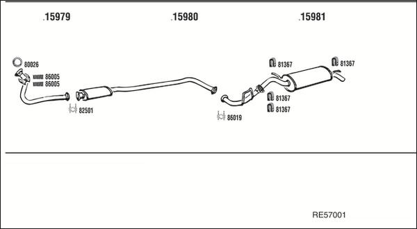 Fonos RE57001 - Sistem de esapament aaoparts.ro