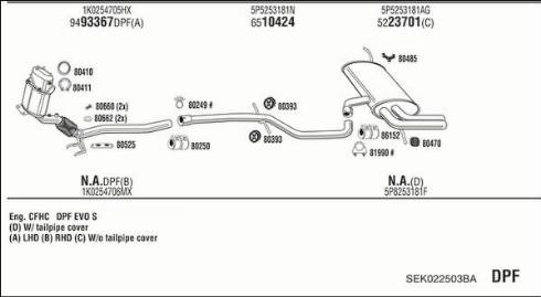Fonos SEK022503BA - Sistem de esapament aaoparts.ro