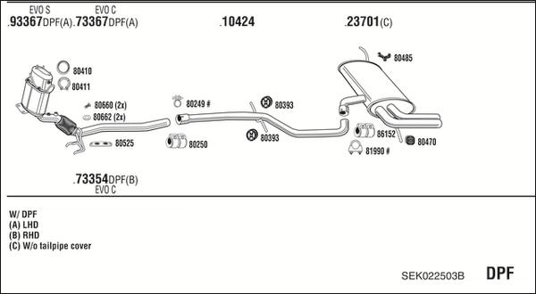 Fonos SEK022503B - Sistem de esapament aaoparts.ro