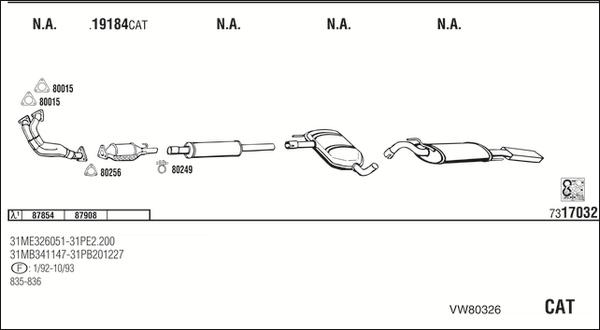 Fonos VW80326 - Sistem de esapament aaoparts.ro