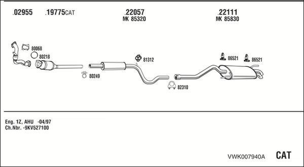 Fonos VWK007940A - Sistem de esapament aaoparts.ro