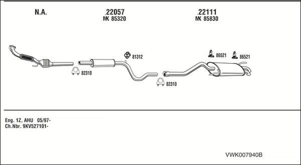 Fonos VWK007940B - Sistem de esapament aaoparts.ro