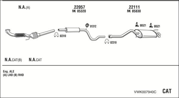 Fonos VWK007940C - Sistem de esapament aaoparts.ro