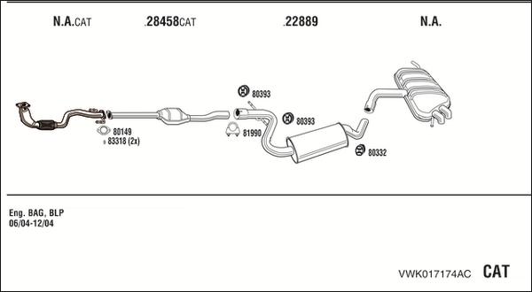 Fonos VWK017174AC - Sistem de esapament aaoparts.ro