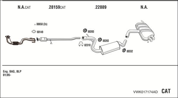 Fonos VWK017174AD - Sistem de esapament aaoparts.ro