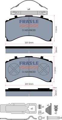 FRAS-LE PD/206-F-K025-CV - Set placute frana,frana disc aaoparts.ro