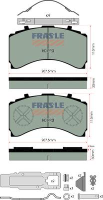 FRAS-LE PD/206-F-K025-HD - Set placute frana,frana disc aaoparts.ro