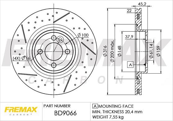 FREMAX BD-9066 - Disc frana aaoparts.ro