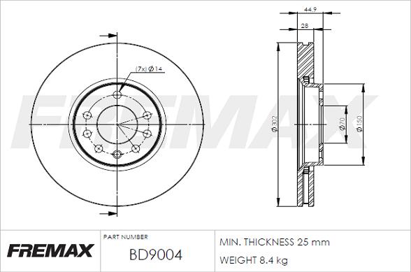 FREMAX BD-9004 - Disc frana aaoparts.ro