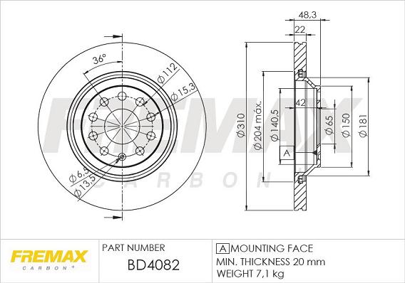 FREMAX BD-4082 - Disc frana aaoparts.ro
