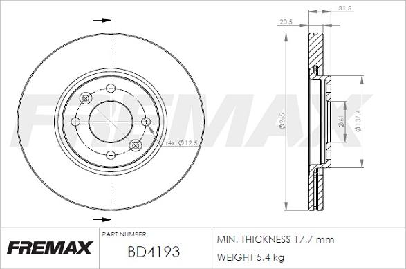 FREMAX BD-4193 - Disc frana aaoparts.ro