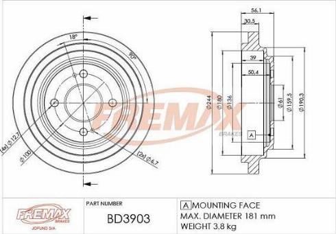 FREMAX BD-4742-KT - Tambur frana aaoparts.ro