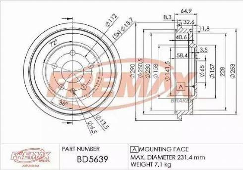 FREMAX BD-5639 - Tambur frana aaoparts.ro