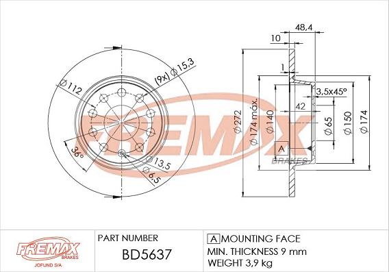 FREMAX BD-5637 - Disc frana aaoparts.ro