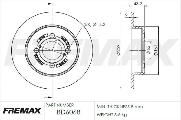 FREMAX BD-6068 - Disc frana aaoparts.ro