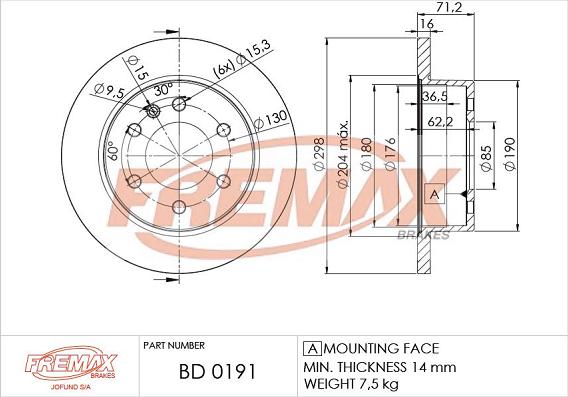 FREMAX BD-0191 - Disc frana aaoparts.ro
