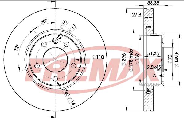 FREMAX BD-1134 - Disc frana aaoparts.ro