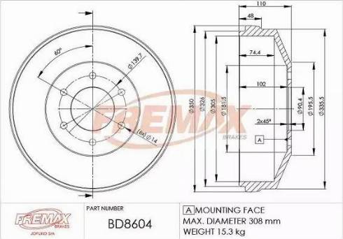 FREMAX BD-8604 - Tambur frana aaoparts.ro