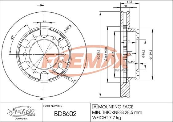 FREMAX BD-8602 - Disc frana aaoparts.ro