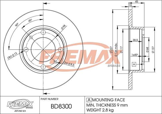 FREMAX BD-8300 - Disc frana aaoparts.ro