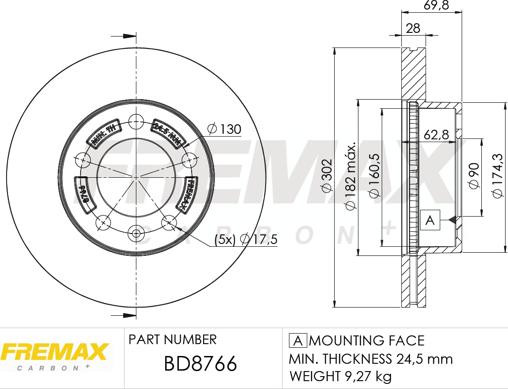 FREMAX BD-8766 - Disc frana aaoparts.ro