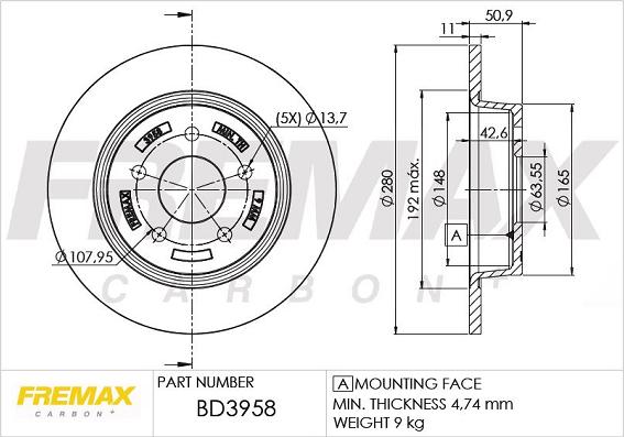 FREMAX BD-3958 - Disc frana aaoparts.ro
