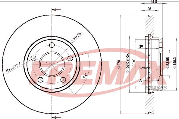 FREMAX BD-3963 - Disc frana aaoparts.ro