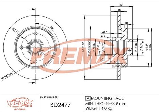 FREMAX BD-2477 - Disc frana aaoparts.ro