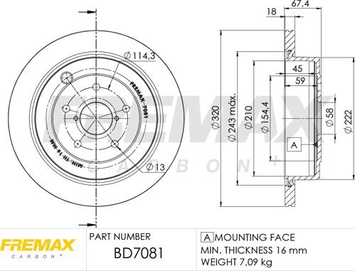 FREMAX BD-7081 - Disc frana aaoparts.ro
