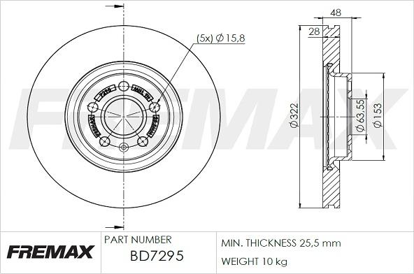 FREMAX BD-7295 - Disc frana aaoparts.ro