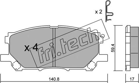Fri.Tech. 634.0 - Set placute frana,frana disc aaoparts.ro