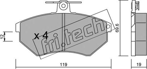 Fri.Tech. 052.2 - Set placute frana,frana disc aaoparts.ro
