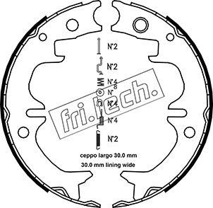 Fri.Tech. 1115.314K - Set saboti frana, frana de mana aaoparts.ro
