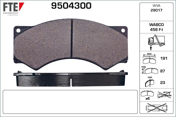 FTE 9504300 - Set placute frana,frana disc aaoparts.ro