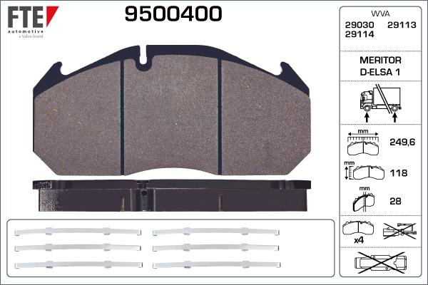 FTE 9500400 - Set placute frana,frana disc aaoparts.ro