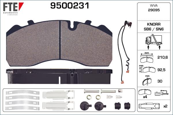 FTE 9500231 - Set placute frana,frana disc aaoparts.ro