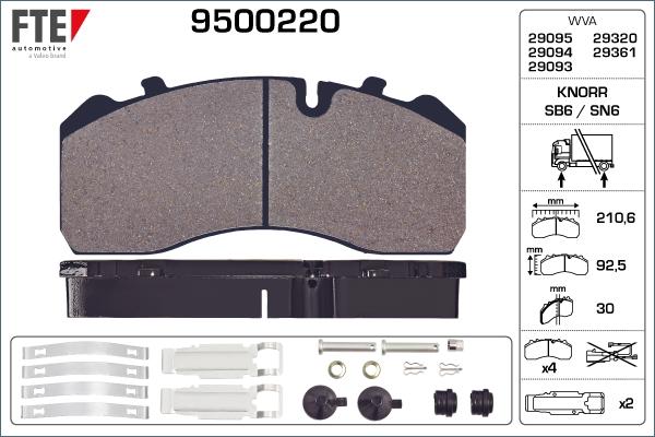 FTE 9500220 - Set placute frana,frana disc aaoparts.ro