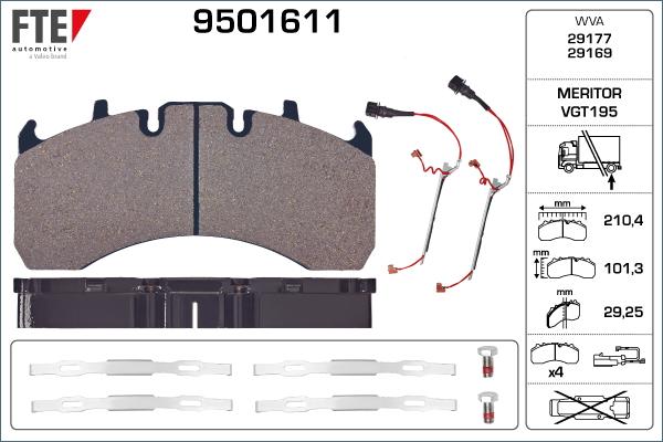 FTE 9501611 - Set placute frana,frana disc aaoparts.ro