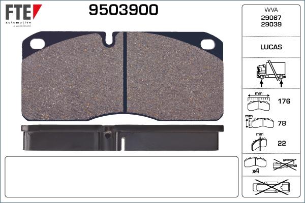 FTE 9503900 - Set placute frana,frana disc aaoparts.ro