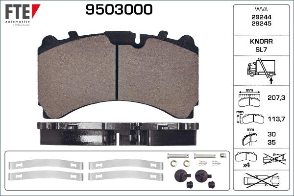 FTE 9503000 - Set placute frana,frana disc aaoparts.ro