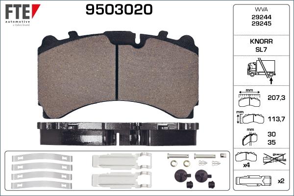 FTE 9503020 - Set placute frana,frana disc aaoparts.ro