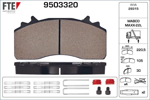 FTE 9503320 - Set placute frana,frana disc aaoparts.ro