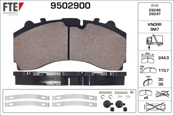 FTE 9502900 - Set placute frana,frana disc aaoparts.ro