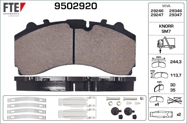 FTE 9502920 - Set placute frana,frana disc aaoparts.ro