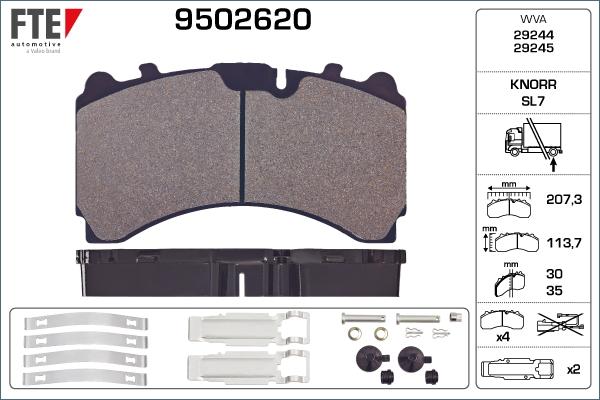 FTE 9502620 - Set placute frana,frana disc aaoparts.ro